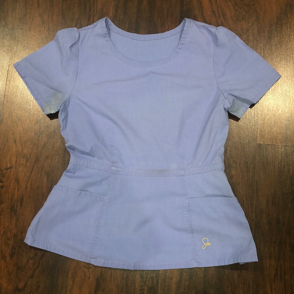 Jaanuu Size X-Small Ceil Blue Scrub Top